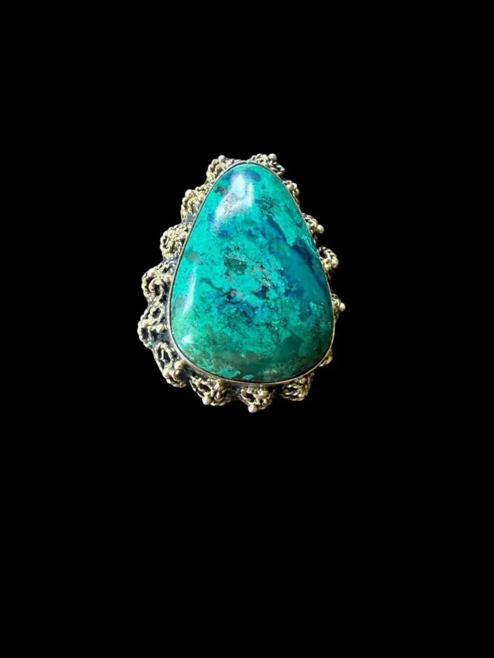 Vintage 925 Israel Sterling Silver Eilat Stone Brooch Pendant Signed